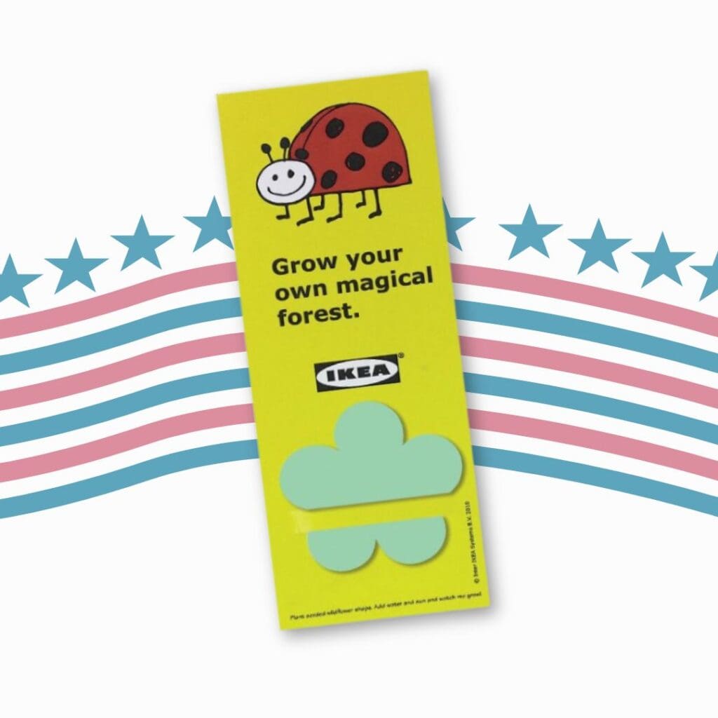 A bookmark that includes seed paper and is made in the USA