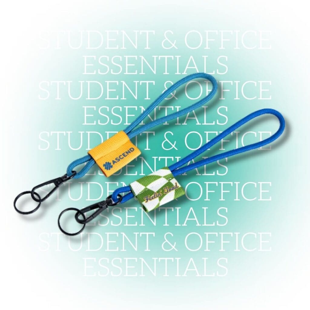 Custom cord keychain with matte black hardware