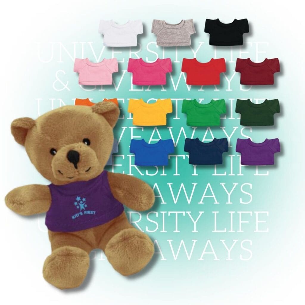 Plush teddy bear with recycled RPET t-shirt
