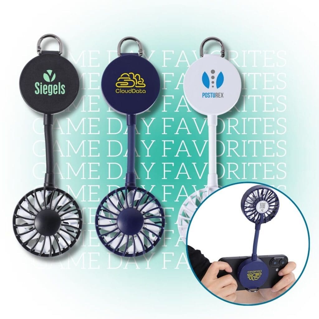 Rechargeable portable fan with magnetic base and flexible neck