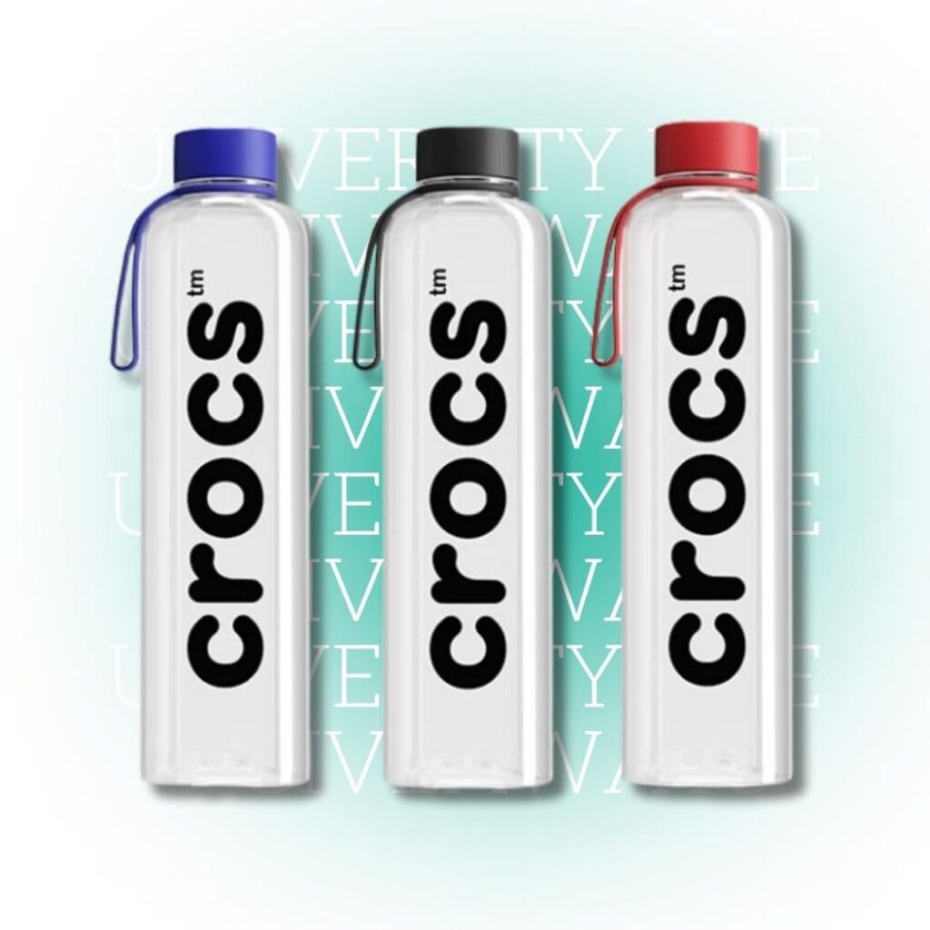 Recycled plastic water bottle with carrying loop