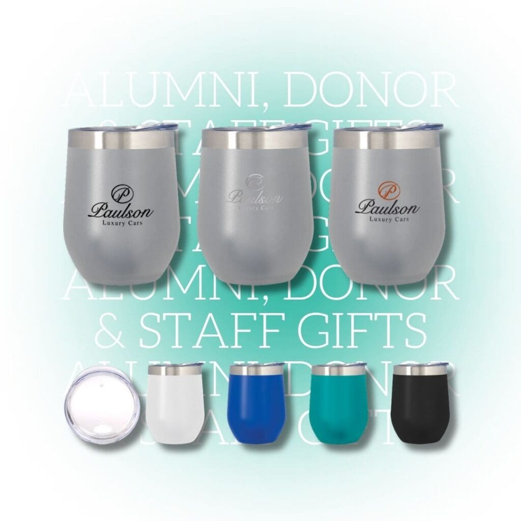 Vacuum insulated stemless wine tumbler with powder-coated finish