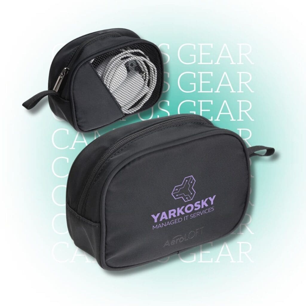 Mesh tech organizer pouch for cables and accessories