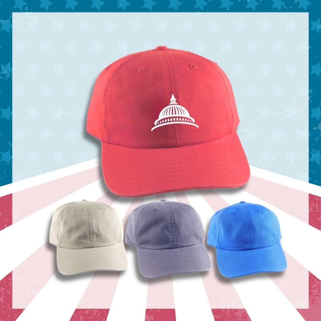American-made cotton twill dad cap with an unstructured crown and embroidered logo.