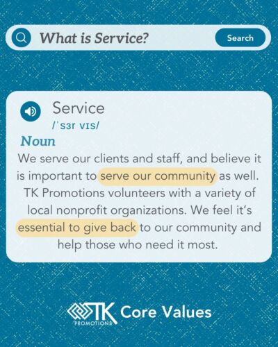 Service is at the heart of our company culture. At TK we’re committed to delivering dependable, attentive support to our customers while building trust and loyalty. We also take pride in giving back to our community and supporting those around us.